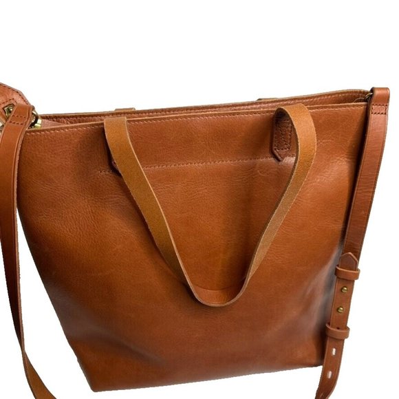 Madewell Womens $188 Zip Top Medium Transport Tote English Saddle AE189 D12 - Picture 7 of 12